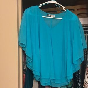 Flowy turquoise top Jennifer Lopez